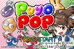 Puyo Pop title screen for GameBoy Advance